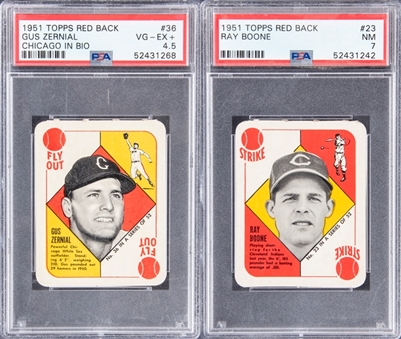 1951 Topps Red Back PSA-Graded Card Duo (2 Different) Including Ray Boone & Gus Zernial! 